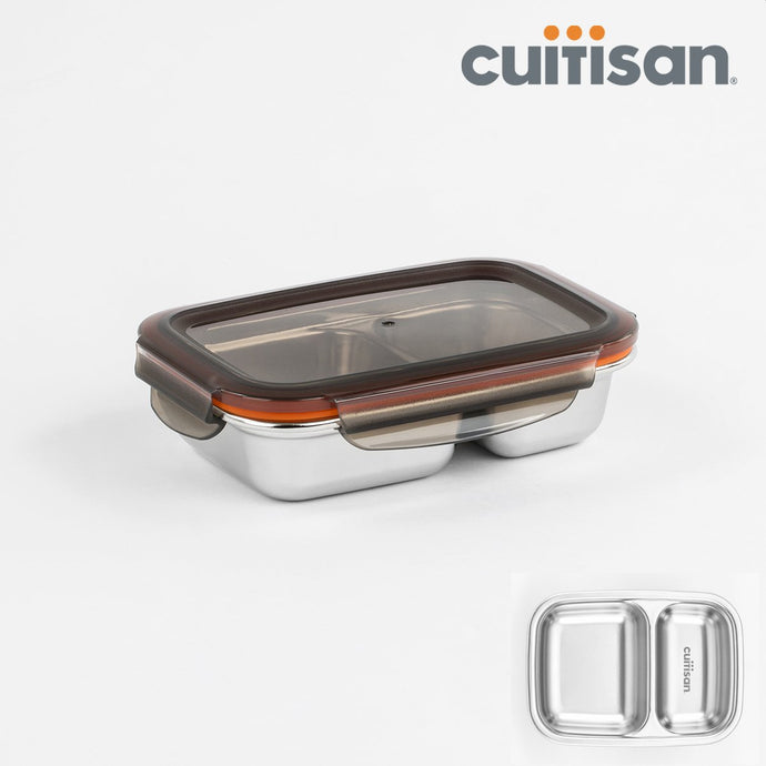 Cuitisan Partition Stainless Microwave-safe Lunch Box - Rectangle No. 1 (220ml)