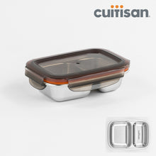 Load image into Gallery viewer, Cuitisan Partition Stainless Microwave-safe Lunch Box - Rectangle No. 3 (700ml)
