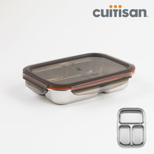 Load image into Gallery viewer, Cuitisan Partition Stainless Microwave-safe Lunch Box - Rectangle No. 4-1 (900ml)
