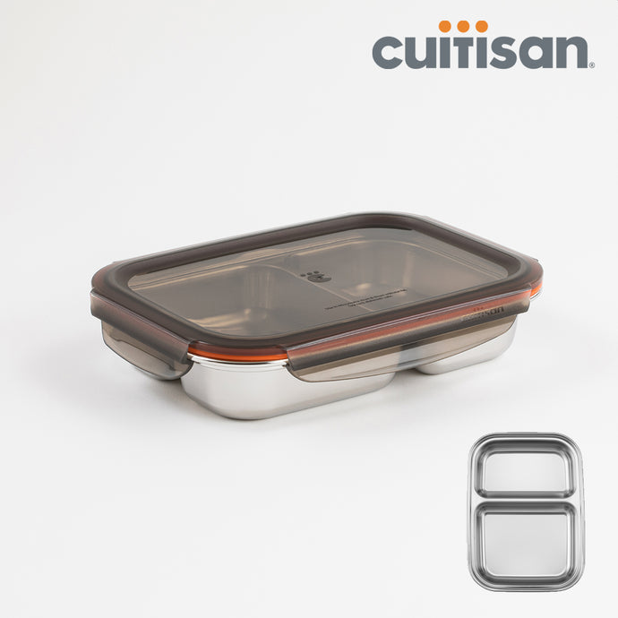 Cuitisan Partition Stainless Microwave-safe Lunch Box - Rectangle No. 4 (1000ml)