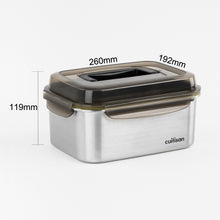 Load image into Gallery viewer, Cuitisan Signature Stainless Microwave-safe Lunch Box - Rectangle with Handle 3300ml
